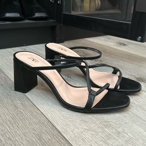 Zara black heels / mules